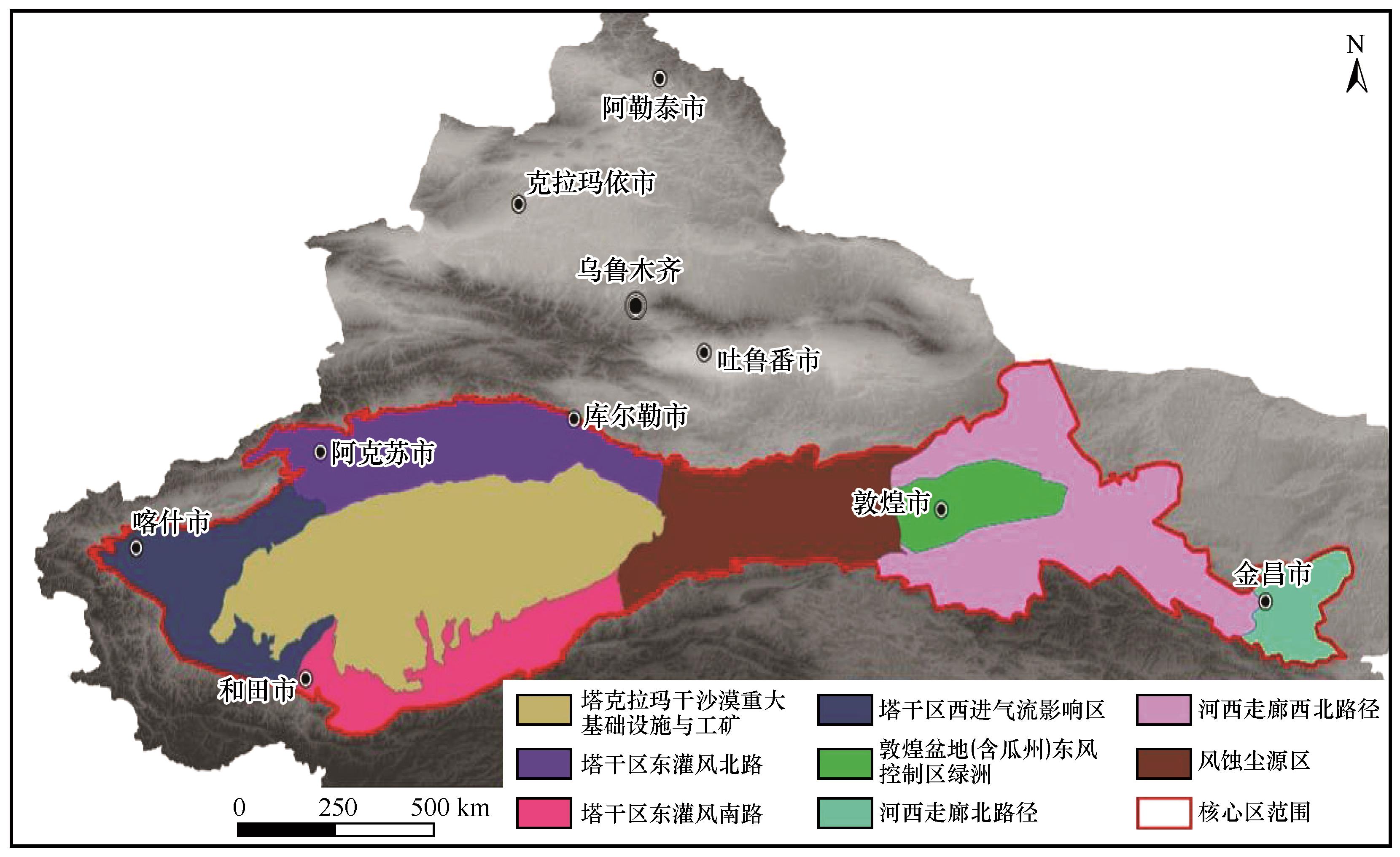 河西走廊-塔克拉玛干沙漠边缘阻击战核心区现状、区划及任务